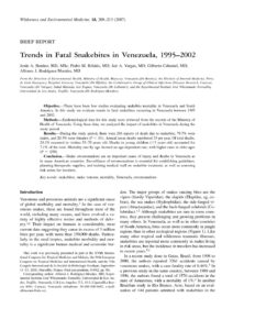 13. Trends in Fatal Snakebites in Venezuela 1995–2002 pdf